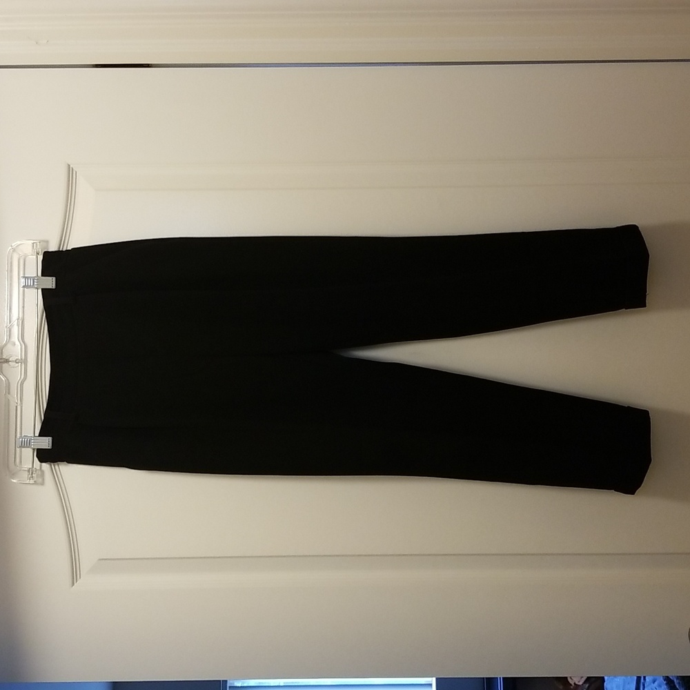 Petite Black Cuffed Cigarette Pants